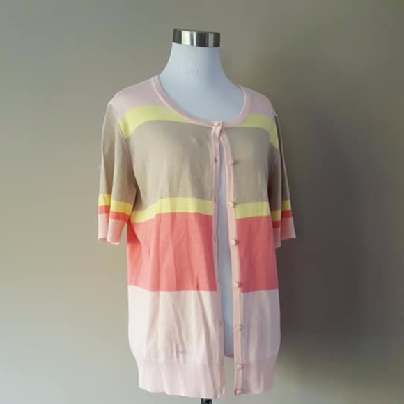 Pink Color Blocked Cardigan XL - Picture 1 of 8
